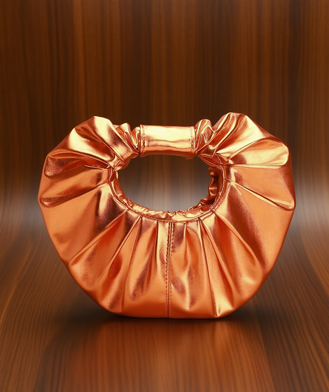 Elegant shiny metal party clutch
