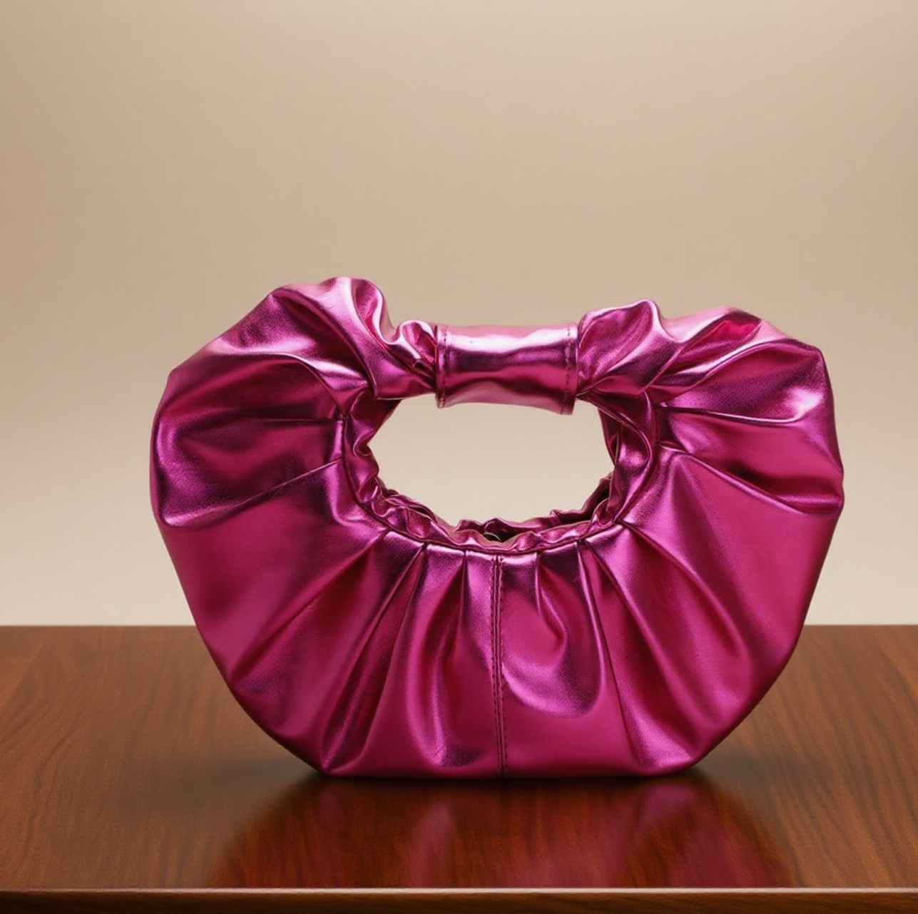 Elegant shiny metal party clutch