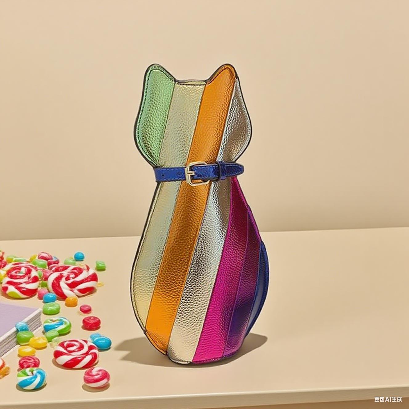 Y2K colorful rainbow print sling bag funny pack