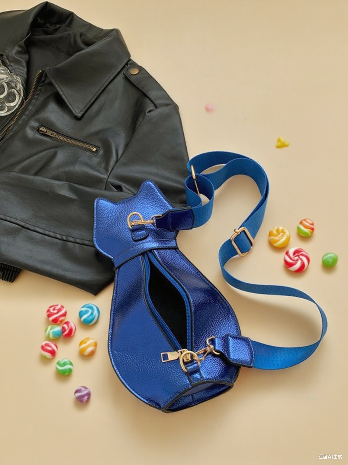 Y2K colorful rainbow print sling bag funny pack