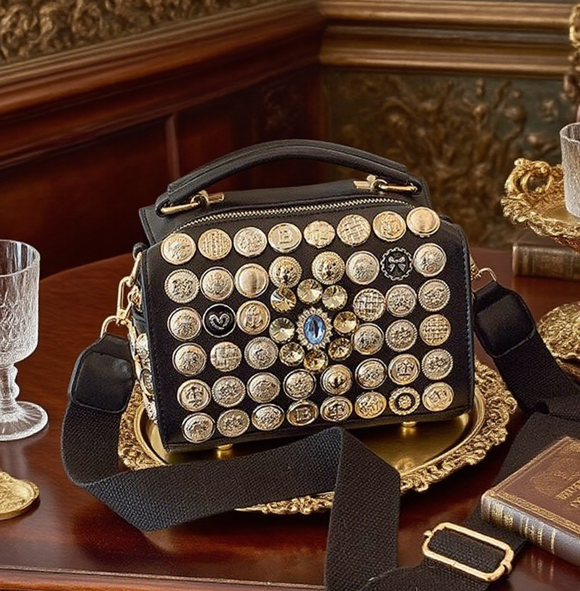 Elegant multi-button bag funny pack