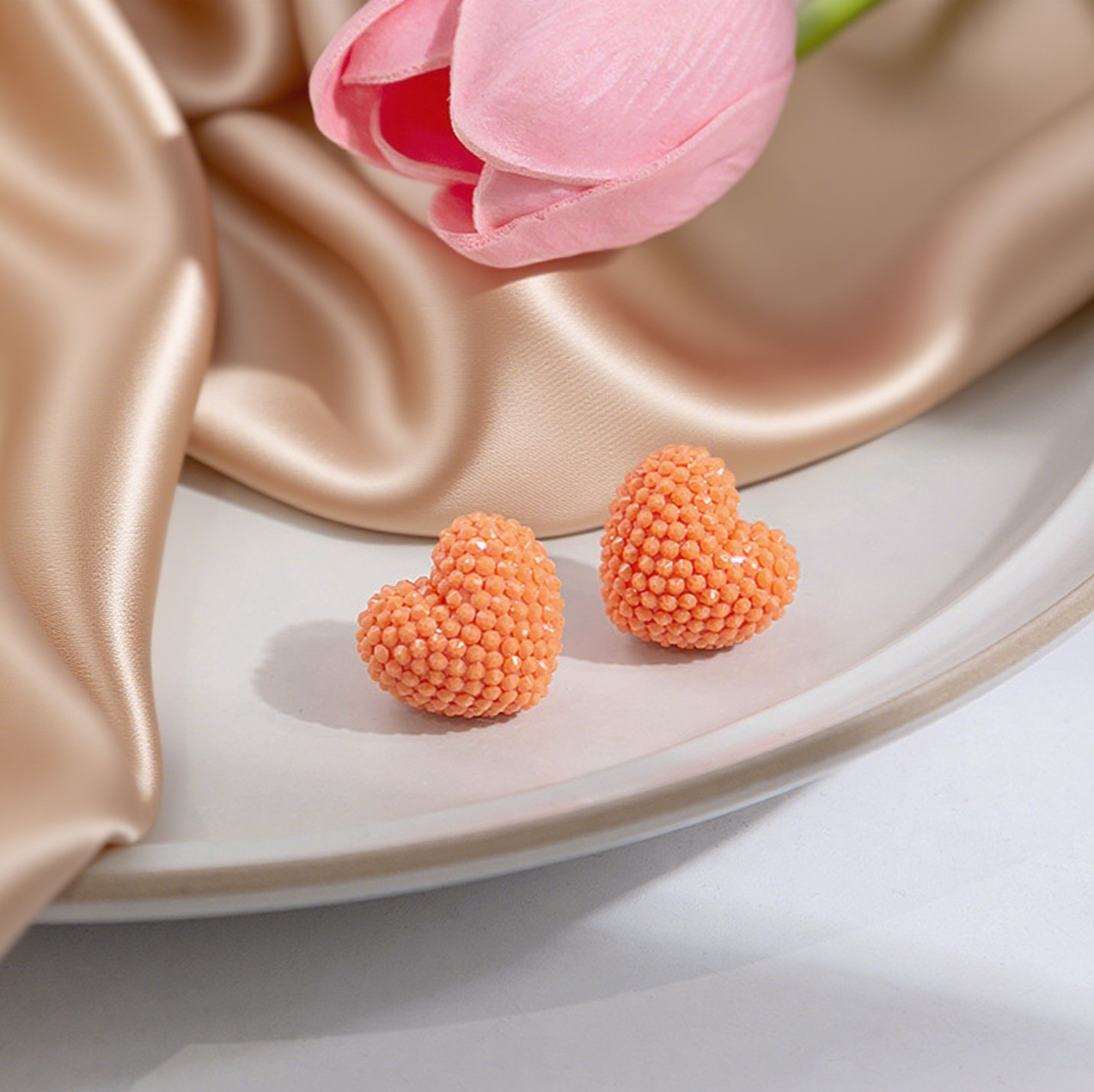 Stylish Geometric Round Love Stud Earrings