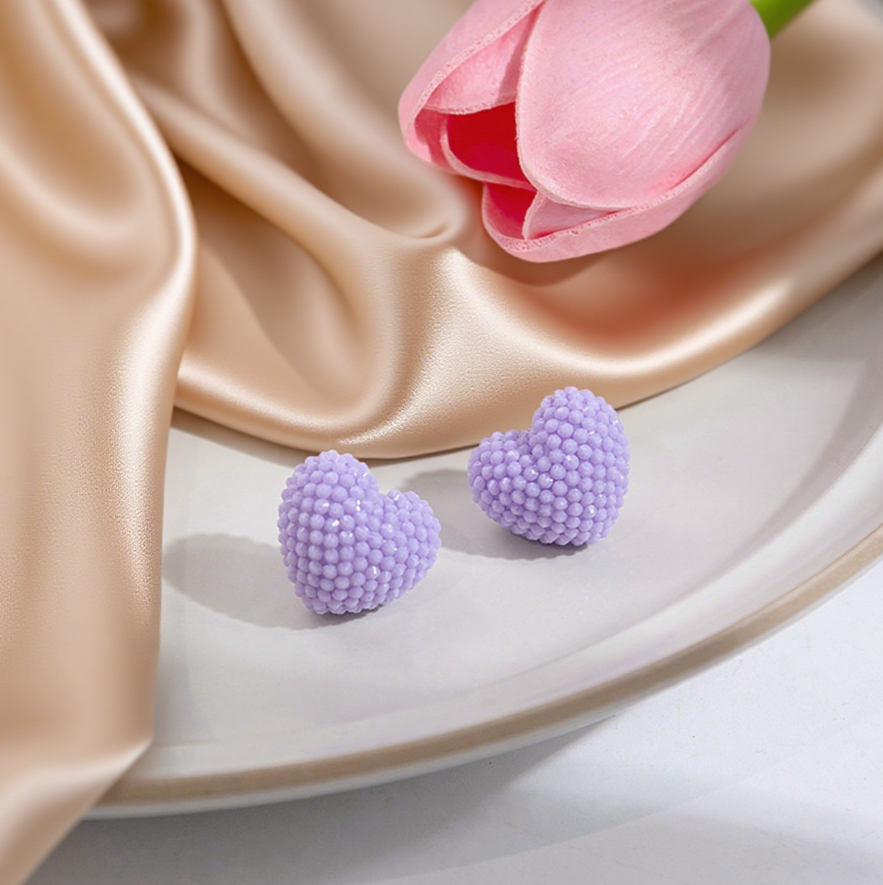 Stylish Geometric Round Love Stud Earrings