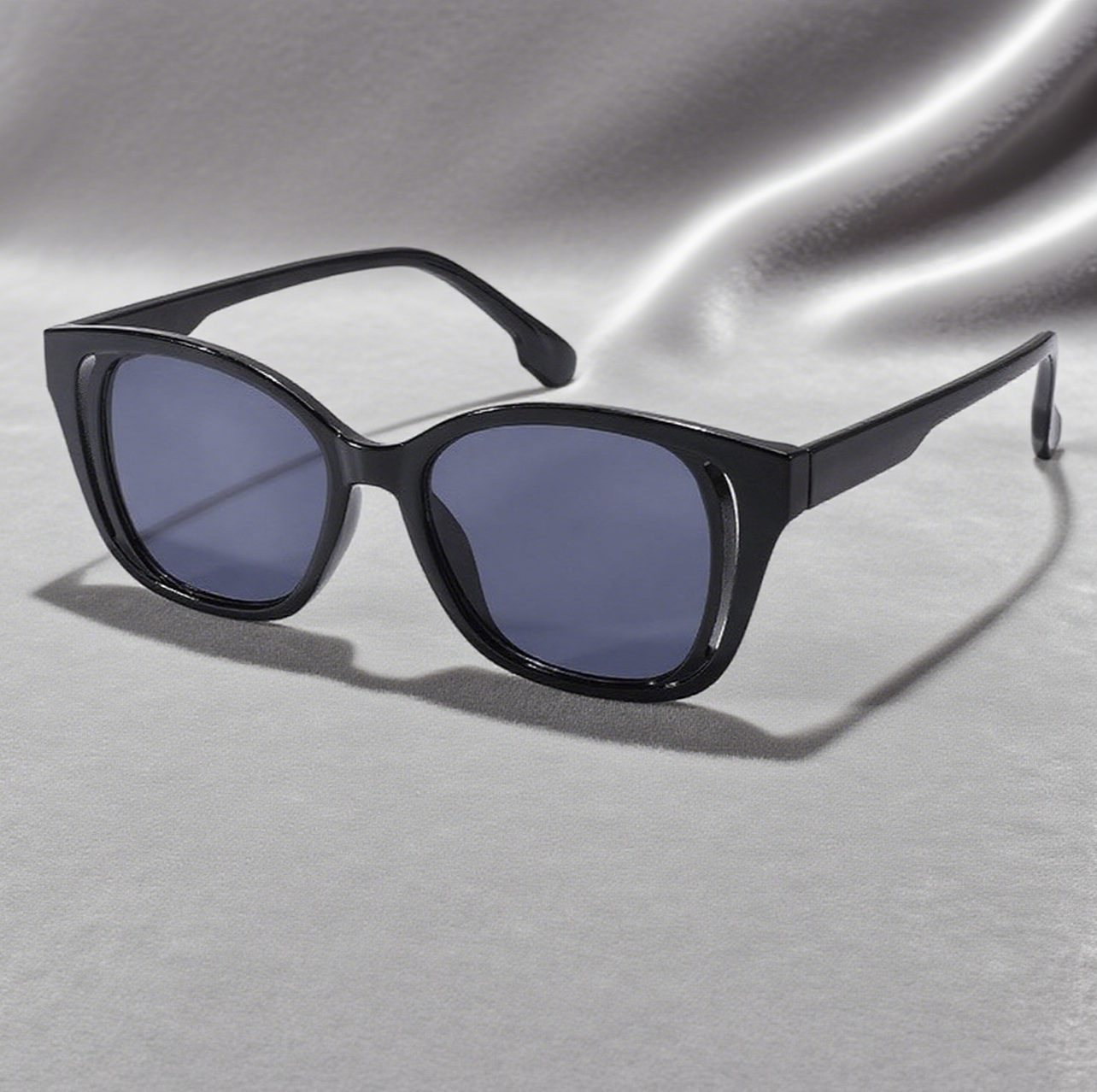 Stylish Cut-Out Large Square-Frame Sunglasses