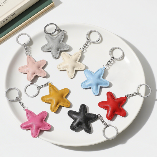 Multicolor Star PU Bag Accessories Keychain