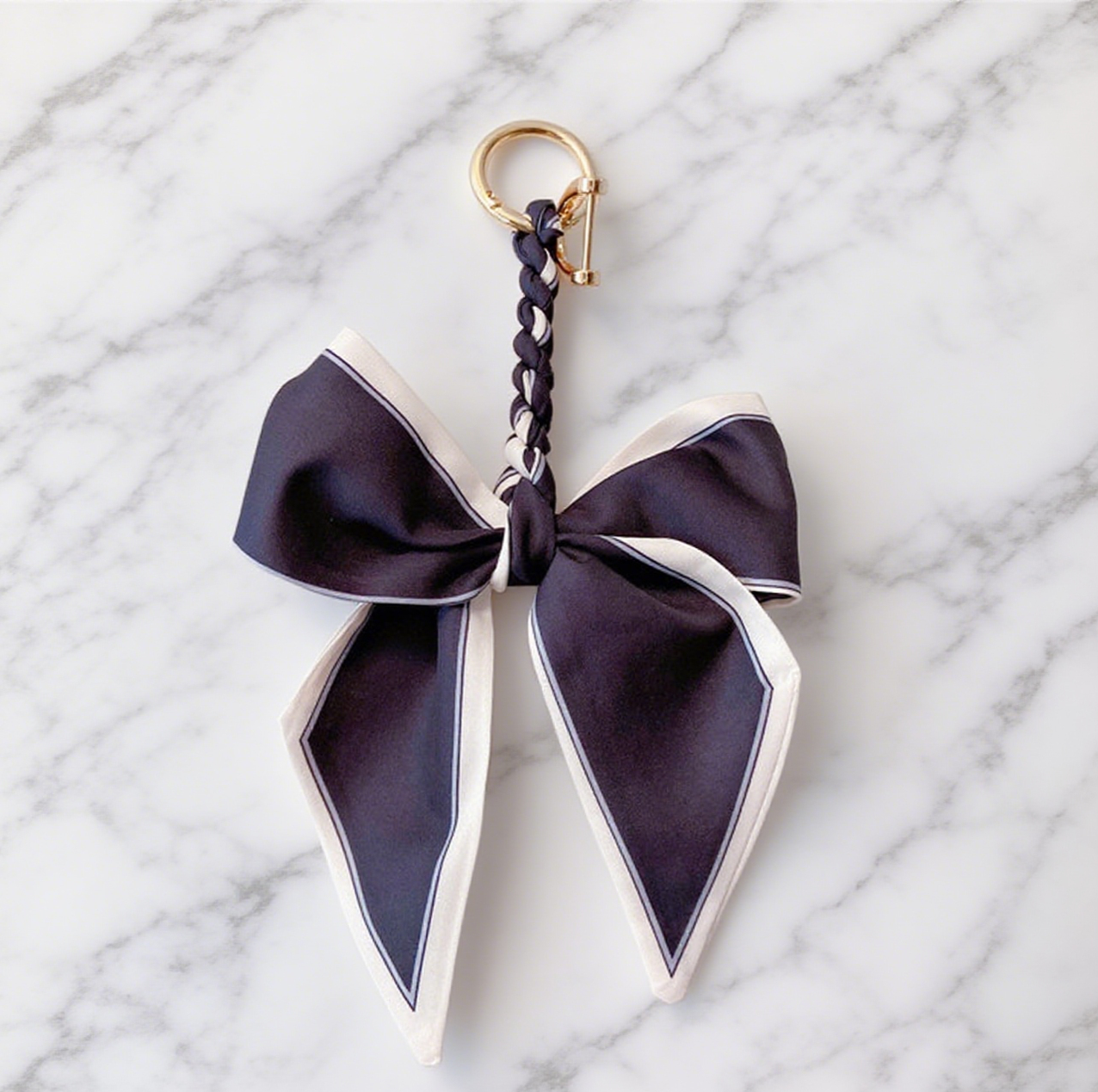 Fashion Silk Scarf Bow Bag Accessories Keychain
