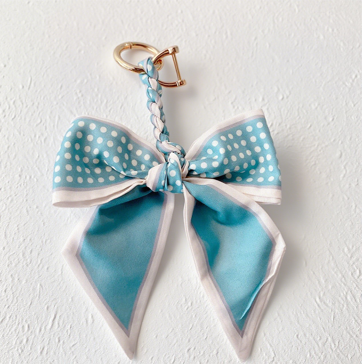 Fashion Silk Scarf Bow Bag Accessories Keychain
