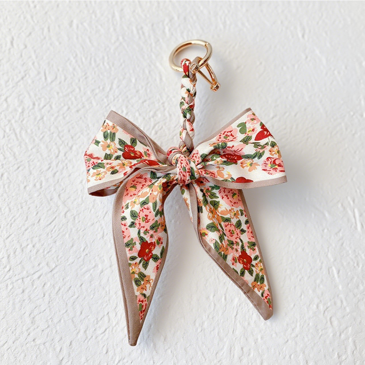 Fashion Silk Scarf Bow Bag Accessories Keychain
