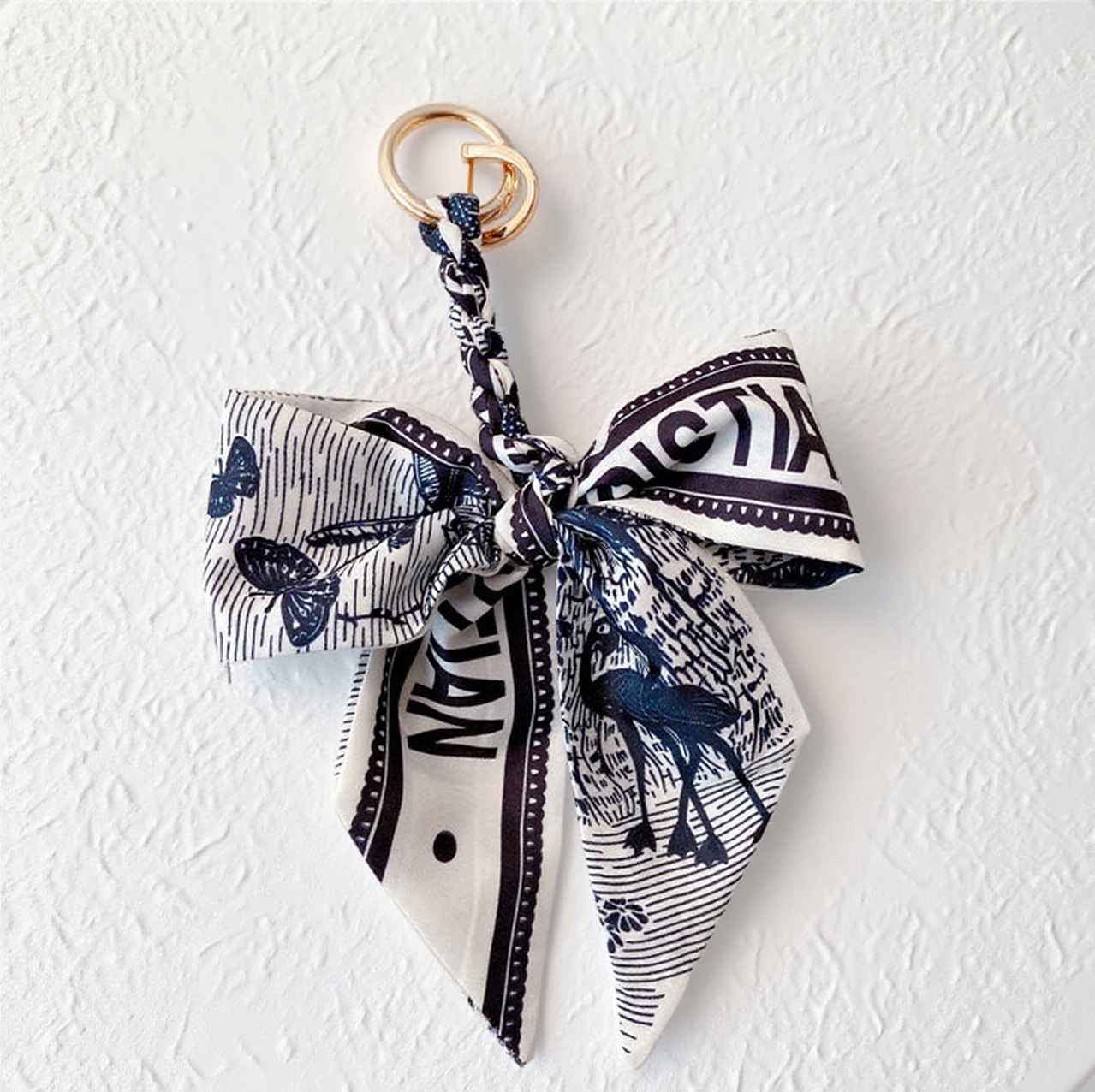 Fashion Silk Scarf Bow Bag Accessories Keychain