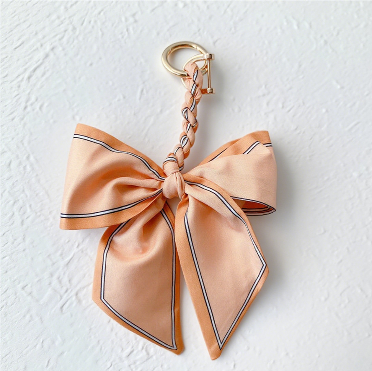Fashion Silk Scarf Bow Bag Accessories Keychain