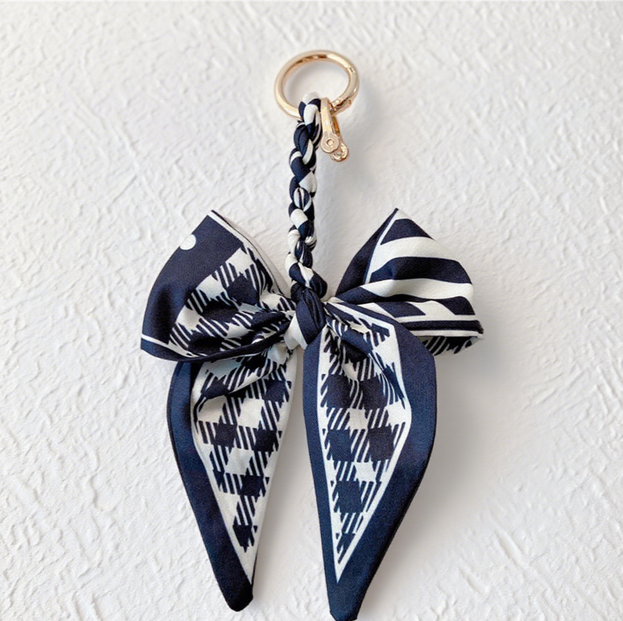 Fashion Silk Scarf Bow Bag Accessories Keychain