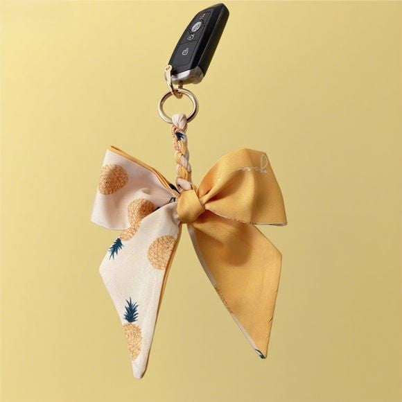 Fruit Pattern Silk Scarf Bow Bag Accessories Keychain