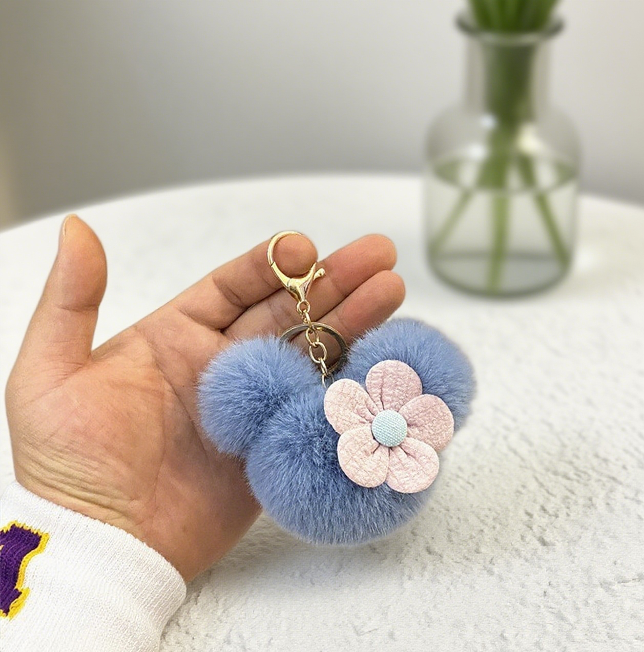 Cartoon Doll Head Flower Bag Accessories Keychain