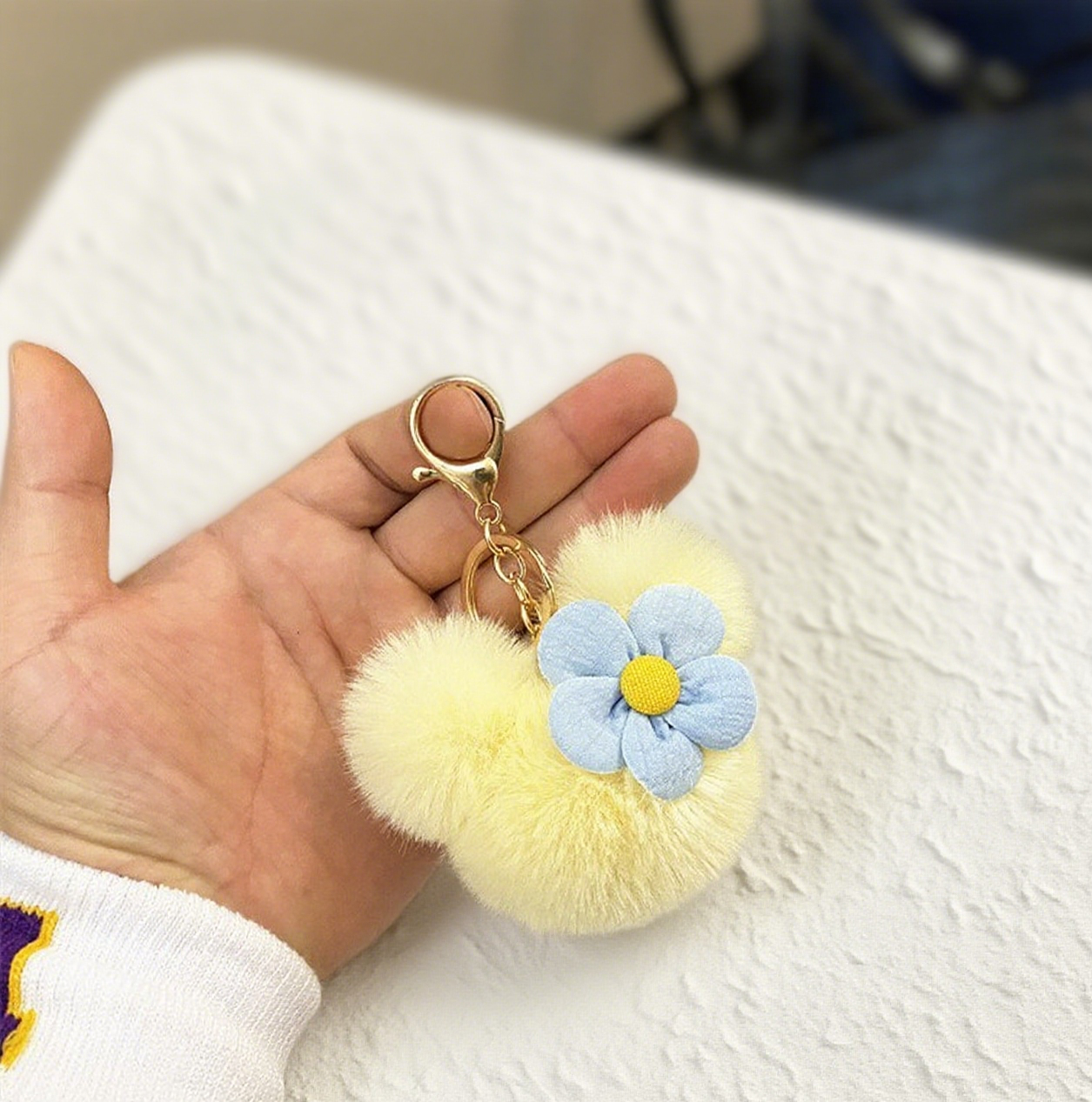 Cartoon Doll Head Flower Bag Accessories Keychain