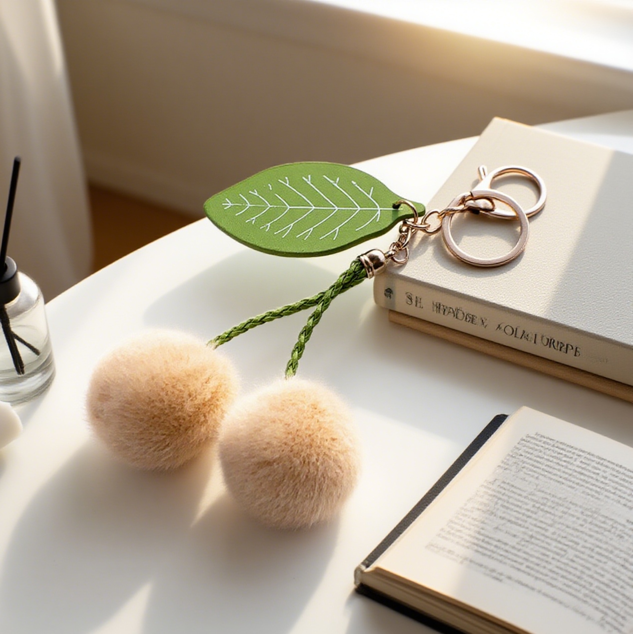 Fruit Cute Cherry Furball Bag Accessories Keychain