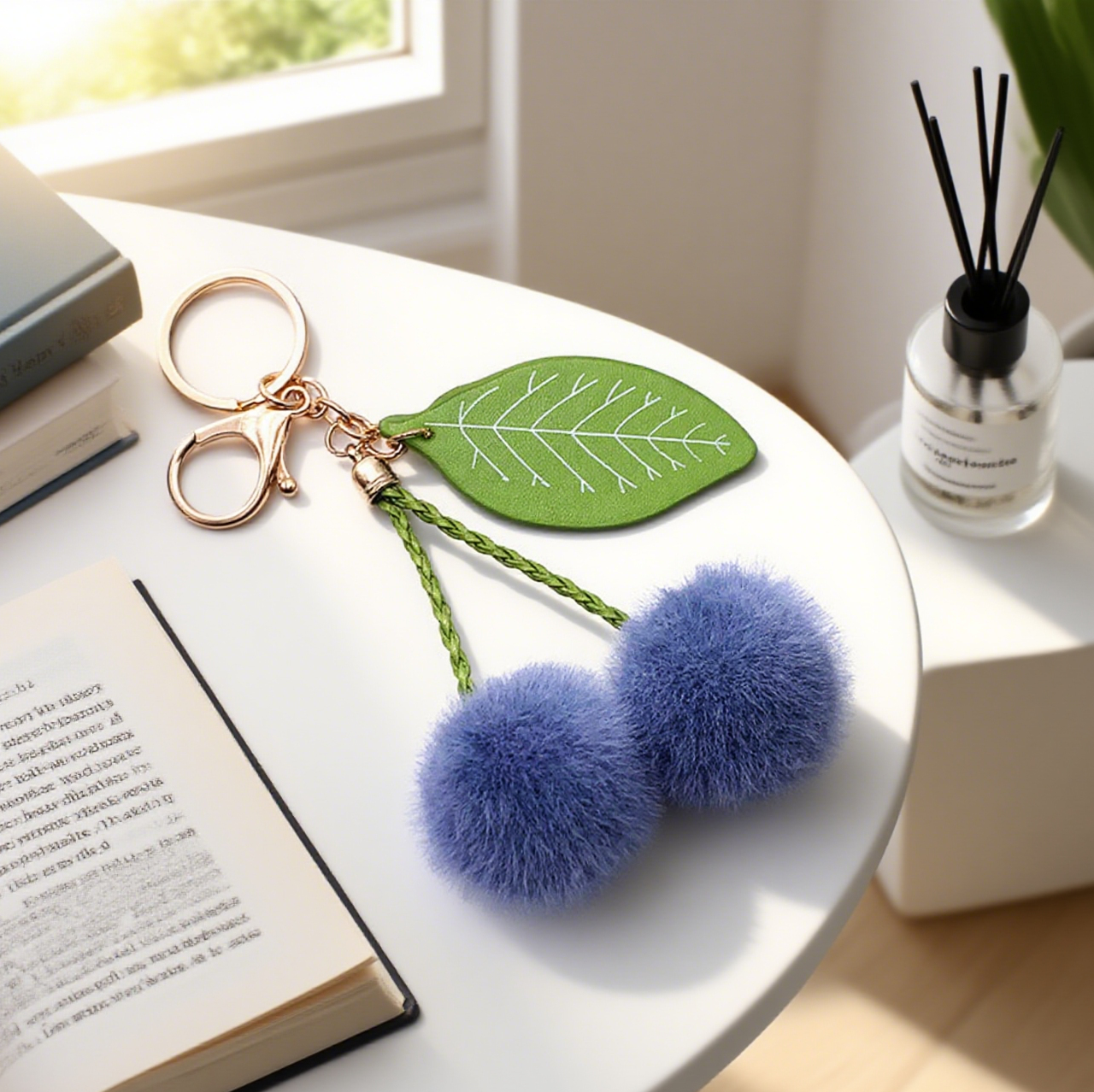 Fruit Cute Cherry Furball Bag Accessories Keychain