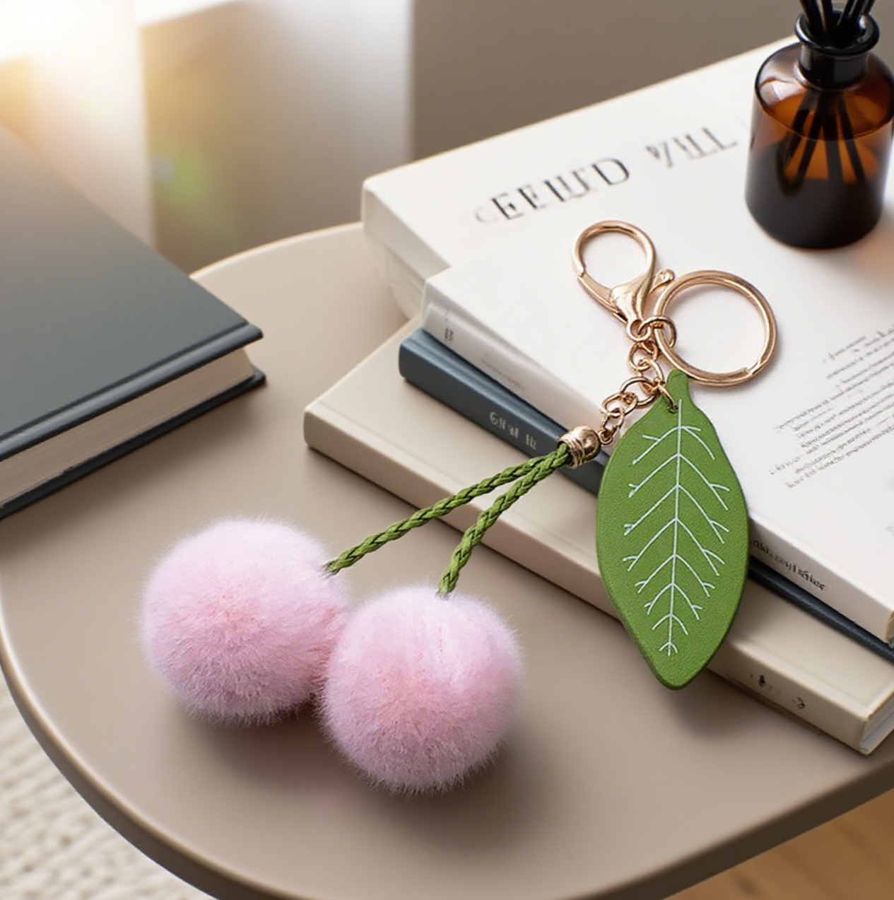 Fruit Cute Cherry Furball Bag Accessories Keychain
