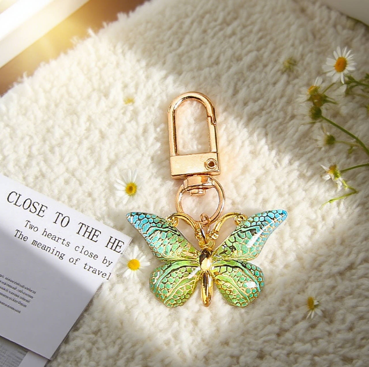 Gradient Acrylic Butterfly Bag Accessory Keychain