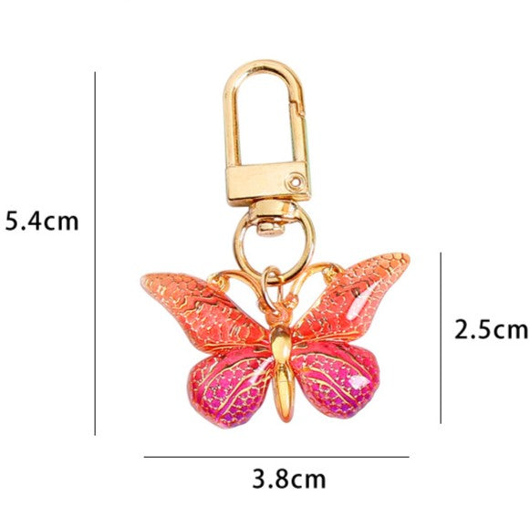 Gradient Acrylic Butterfly Bag Accessory Keychain
