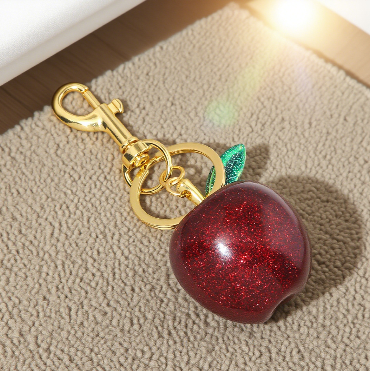 Shiny Apple Leafy Accessory Keychain