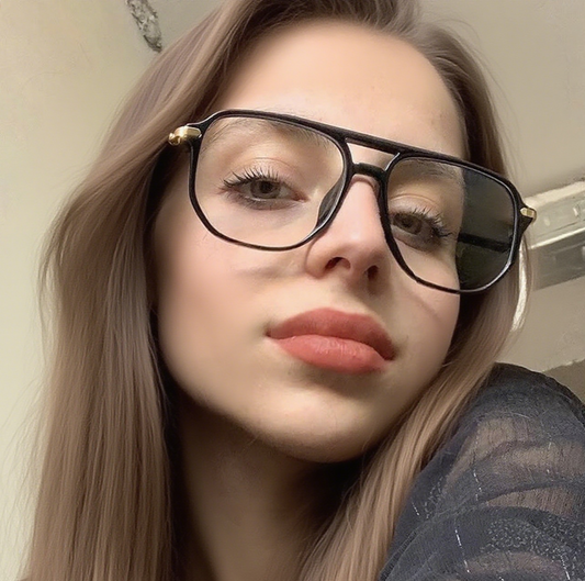 Double-Beam Square Large-Framed Flat Glasses