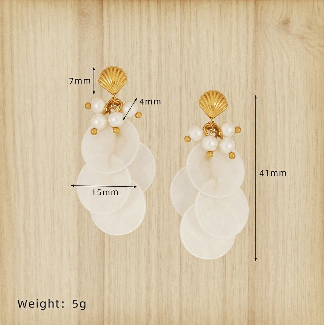 Seaside Resort Style Tassel Shell Fashion Earrings