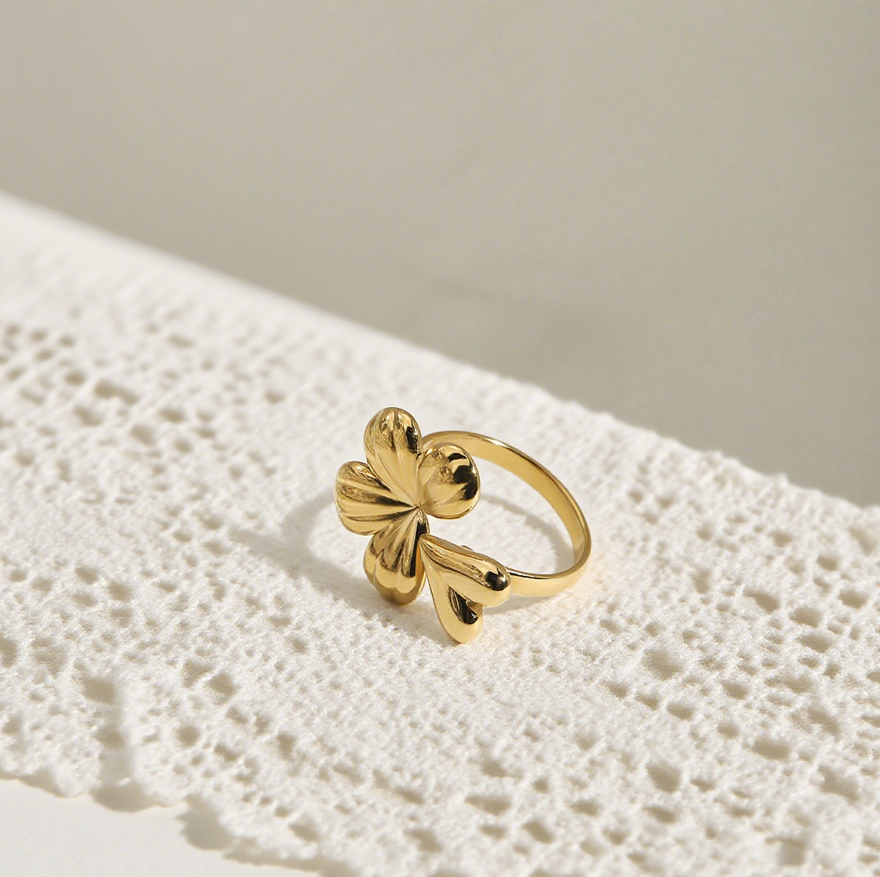 Fashion Flower Love Open Ring