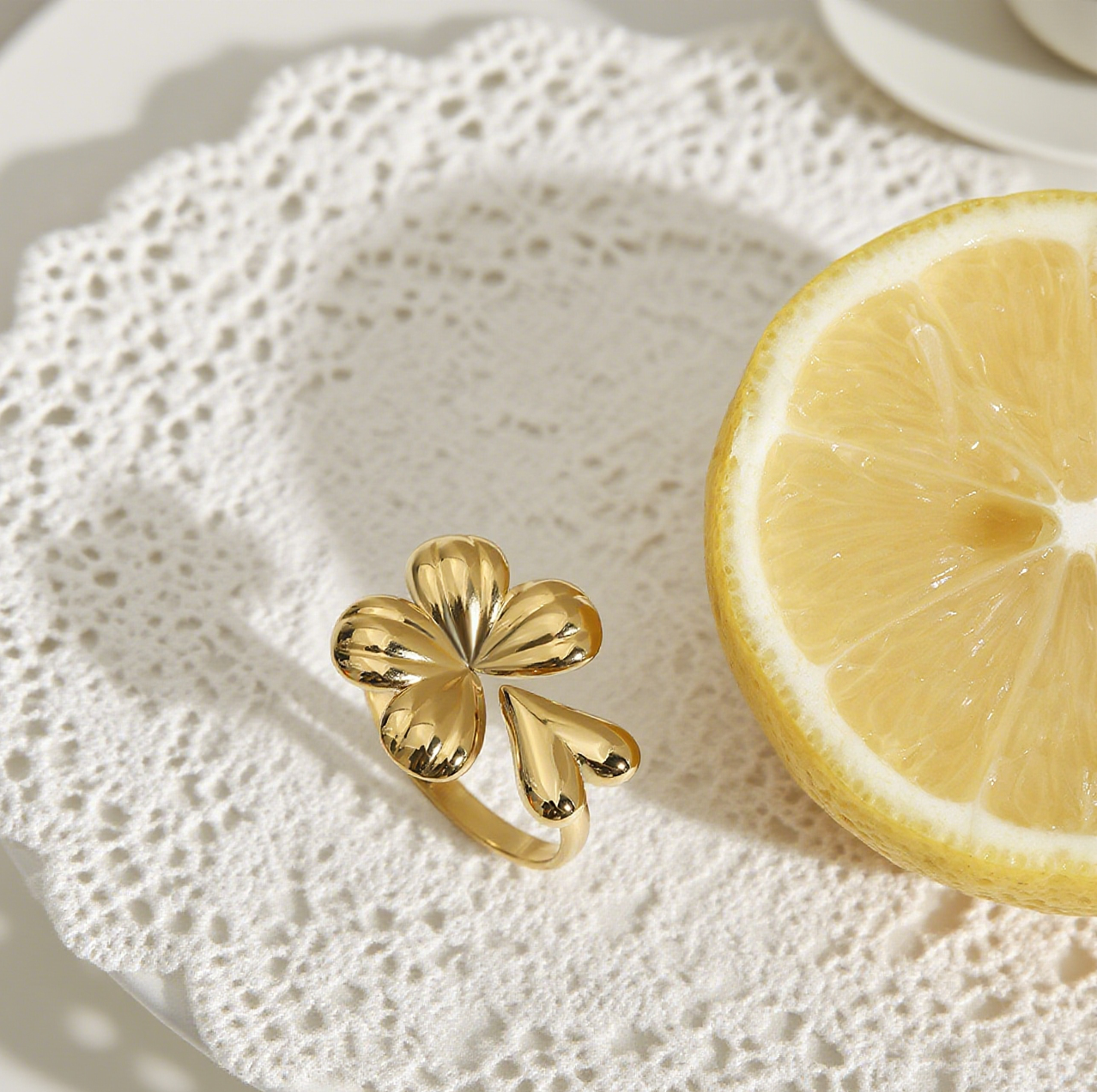 Fashion Flower Love Open Ring