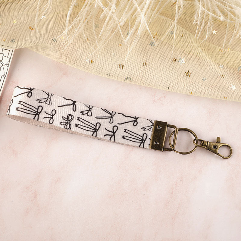 Bow & Floral Wristlet Keychain