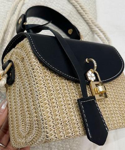 Beach straw crossbody bag