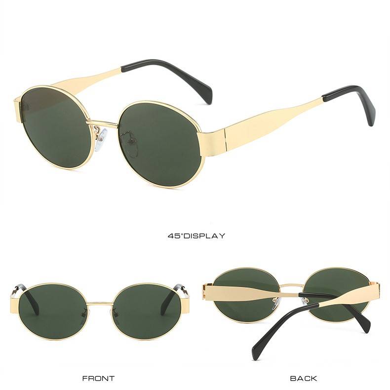 Metallic Stylish Oval Sunglasses
